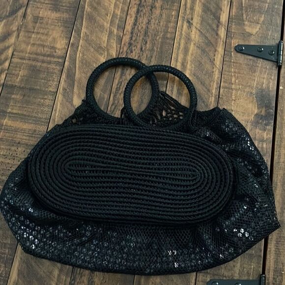 GAP Mesh Sequin Handbag Black - Picture 4 of 4